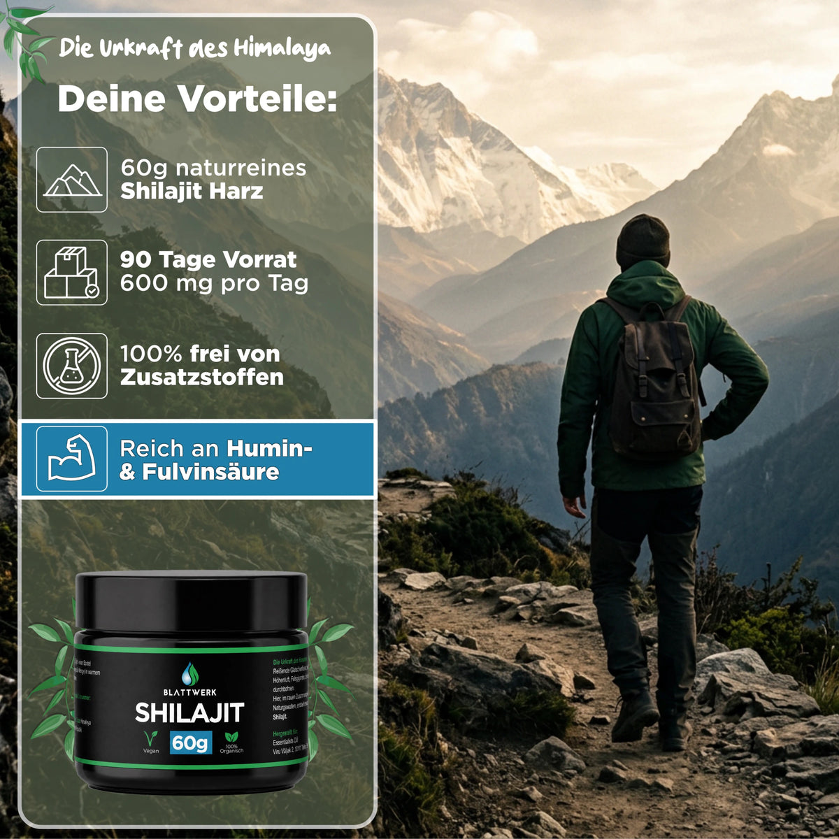 Shilajit Harz | 600mg pro Tagesdosis | 60g