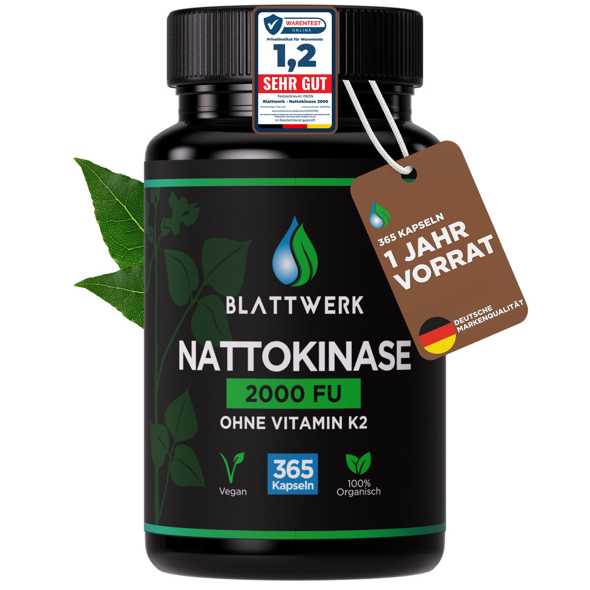 Nattokinase | 20.000 FU/G | 365 Kapseln