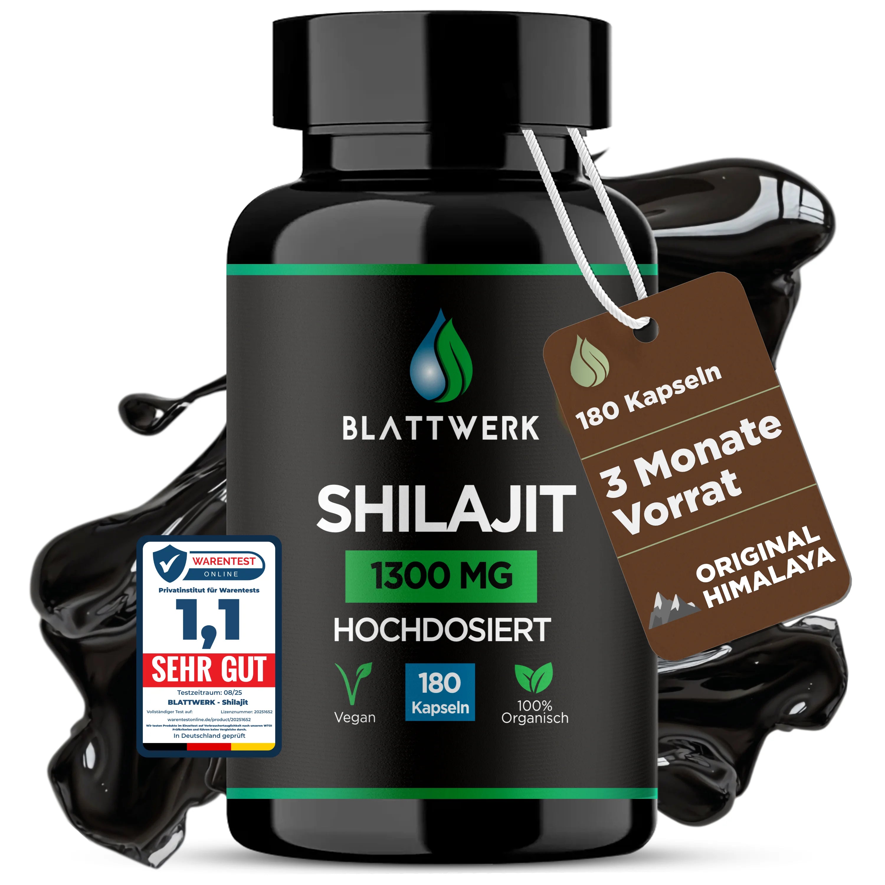 Shilajit Kapseln | 1300mg pro Tagesdosis | 180 Stück