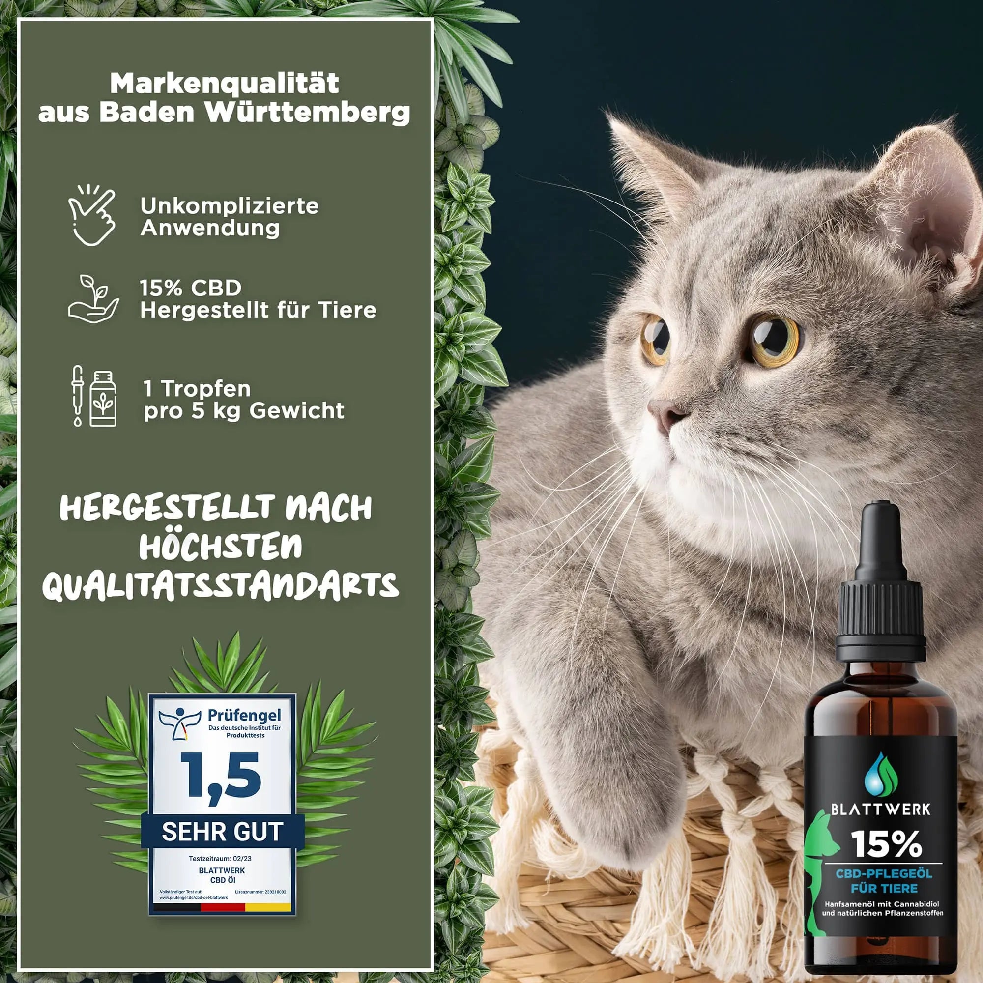 15% CBD Öl für Hunde & Katzen